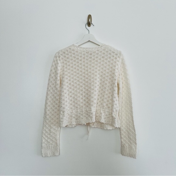 SΓ©zane Gilet Martie Ecru Lace Knit Cardigan Scalloped Button Front Sweater NWT - Picture 6 of 6